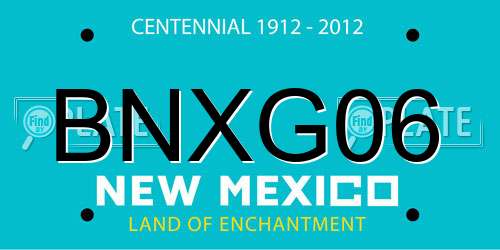 BNXG06 New Mexico License Plate