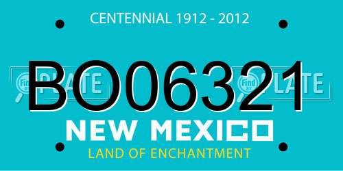 BO06321 New Mexico License Plate