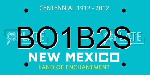 BO1B2S New Mexico License Plate