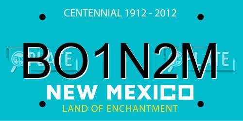 BO1N2M New Mexico License Plate