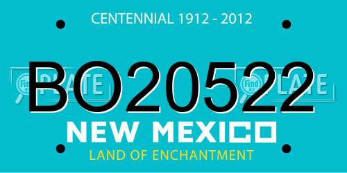 BO20522 New Mexico License Plate
