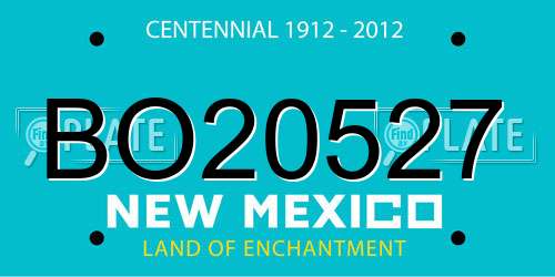 BO20527 New Mexico License Plate