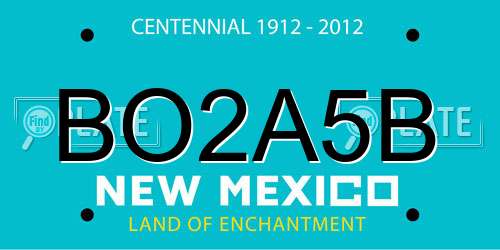 BO2A5B New Mexico License Plate