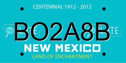 BO2A8B New Mexico License Plate