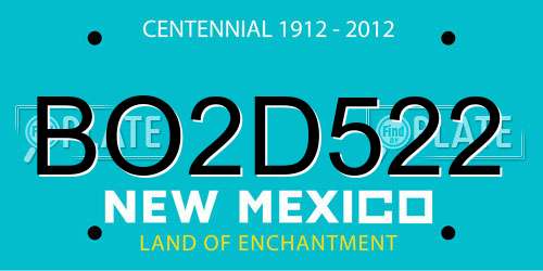 BO2D522 New Mexico License Plate