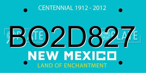 BO2D827 New Mexico License Plate