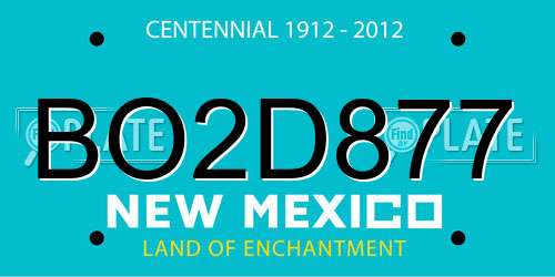 BO2D877 New Mexico License Plate