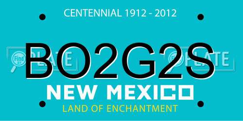 BO2G2S New Mexico License Plate