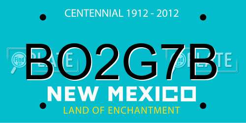 BO2G7B New Mexico License Plate