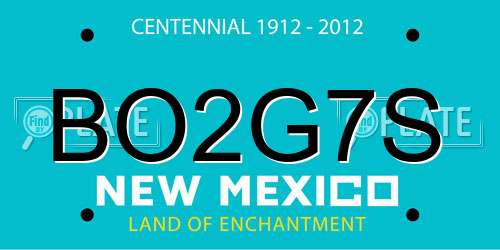 BO2G7S New Mexico License Plate
