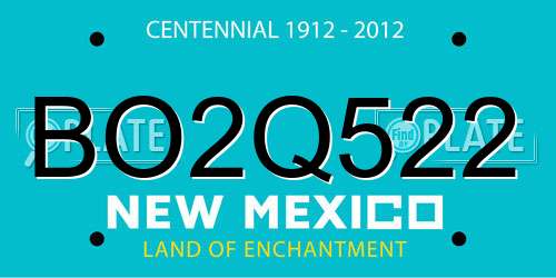 BO2Q522 New Mexico License Plate