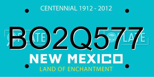 BO2Q577 New Mexico License Plate