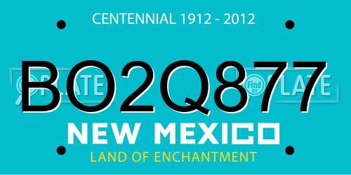 BO2Q877 New Mexico License Plate