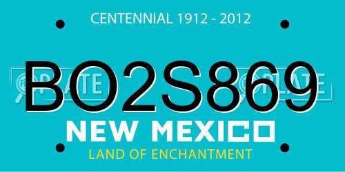 BO2S869 New Mexico License Plate