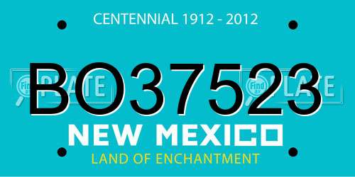 BO37523 New Mexico License Plate