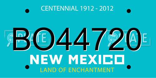 BO44720 New Mexico License Plate