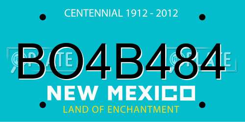 BO4B484 New Mexico License Plate