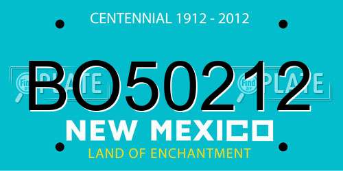 BO50212 New Mexico License Plate