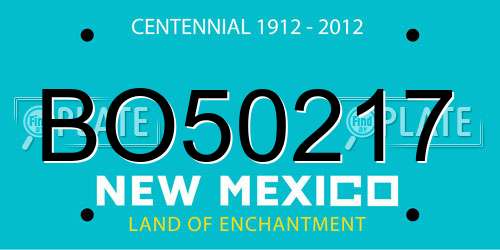 BO50217 New Mexico License Plate