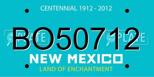 BO50712 New Mexico License Plate