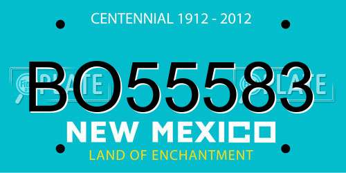 BO55583 New Mexico License Plate