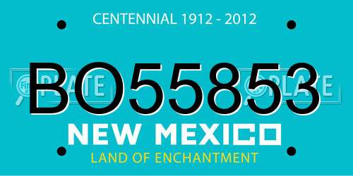 BO55853 New Mexico License Plate