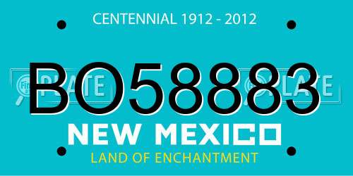BO58883 New Mexico License Plate