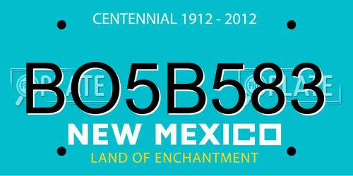 BO5B583 New Mexico License Plate