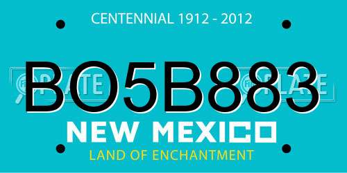 BO5B883 New Mexico License Plate