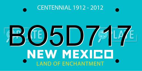 BO5D717 New Mexico License Plate