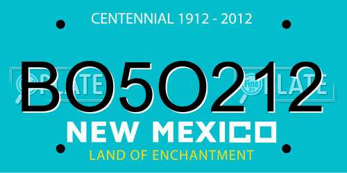 BO5O212 New Mexico License Plate