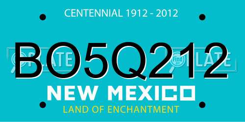 BO5Q212 New Mexico License Plate