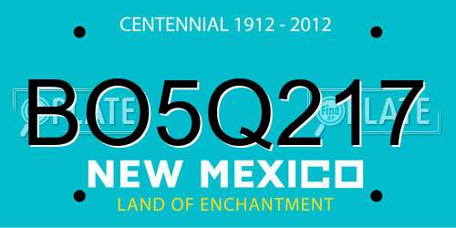 BO5Q217 New Mexico License Plate