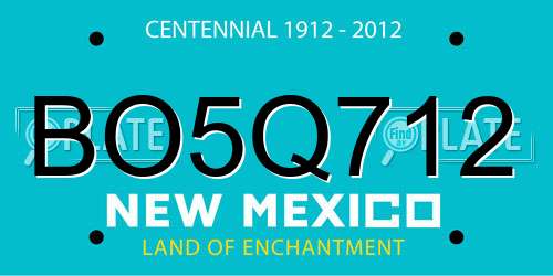 BO5Q712 New Mexico License Plate