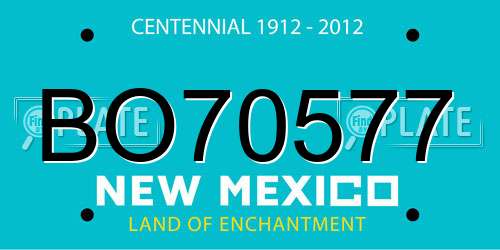 BO70577 New Mexico License Plate