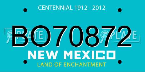 BO70872 New Mexico License Plate