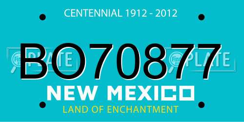 BO70877 New Mexico License Plate