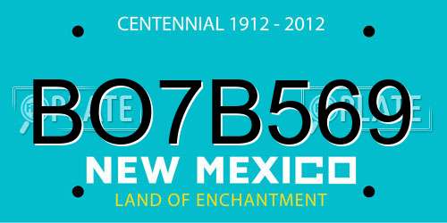 BO7B569 New Mexico License Plate