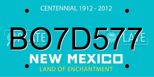 BO7D577 New Mexico License Plate