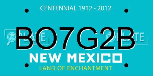 BO7G2B New Mexico License Plate