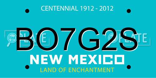 BO7G2S New Mexico License Plate