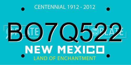 BO7Q522 New Mexico License Plate