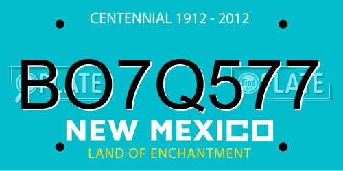 BO7Q577 New Mexico License Plate