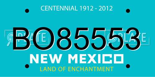 BO85553 New Mexico License Plate
