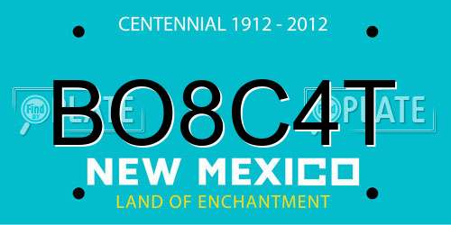BO8C4T New Mexico License Plate