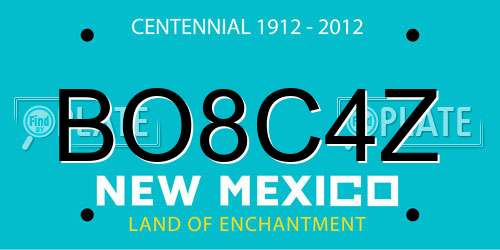 BO8C4Z New Mexico License Plate