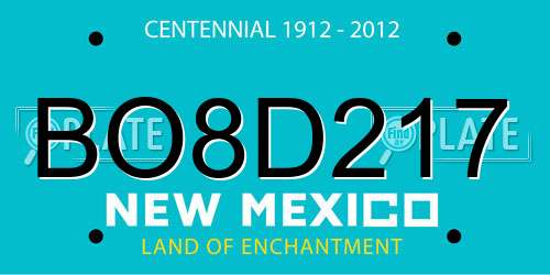 BO8D217 New Mexico License Plate