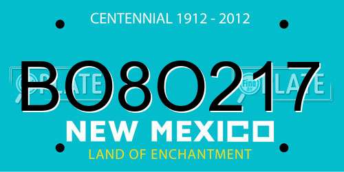 BO8O217 New Mexico License Plate