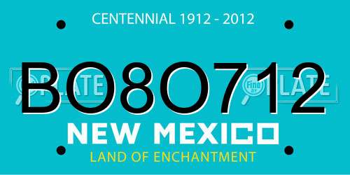 BO8O712 New Mexico License Plate