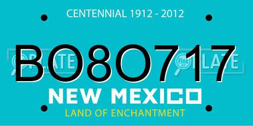 BO8O717 New Mexico License Plate